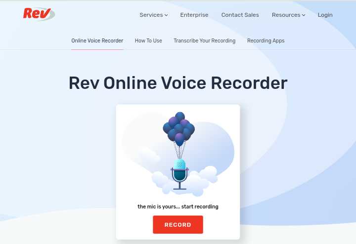 registratore vocale online rev