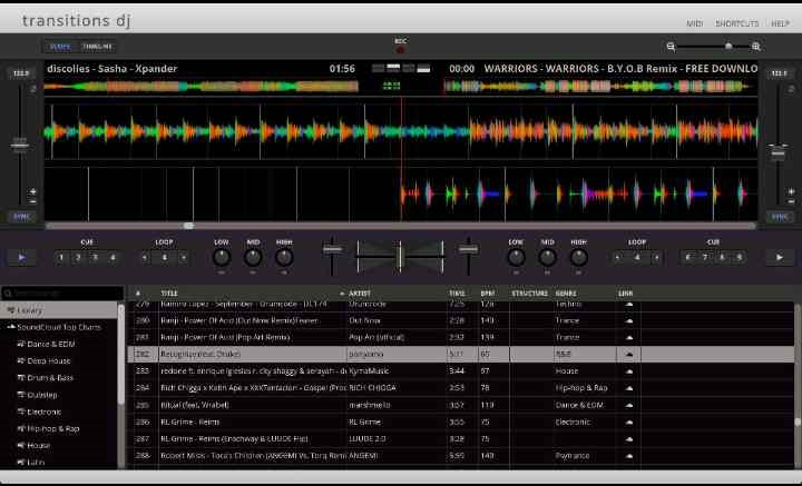 transitions dj audio editor online