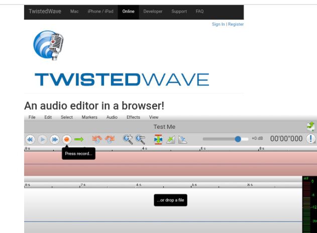 editor di colonne sonore twistedwave online