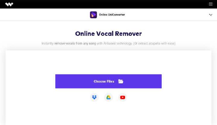 copy paste youtube url on uniconverter vocal remover