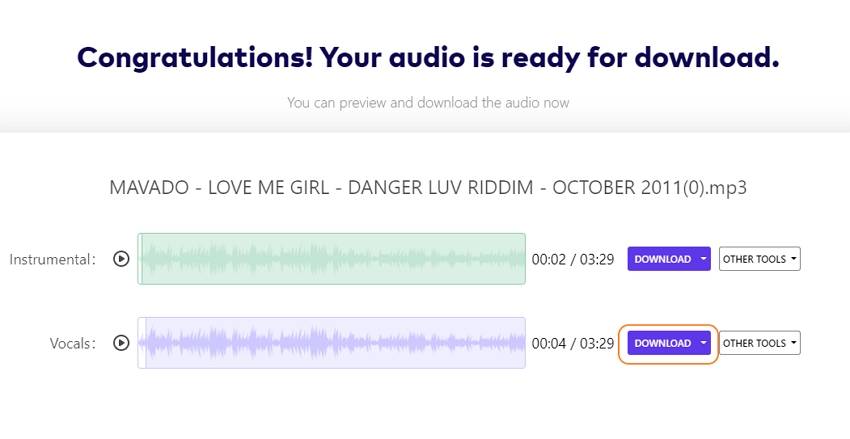 prévisualisation et téléchargement de fichiers audio karaoké mp3