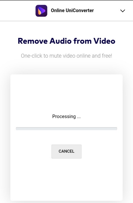 video automatically mutes on online uniconverter