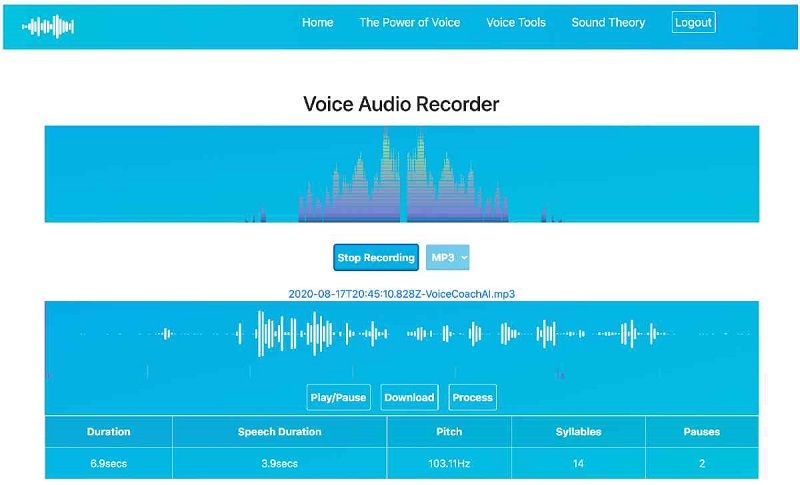 gravador de música on-line voicecoach