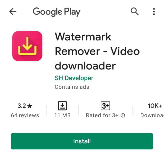 download watermark remover video downloader on google playstore android