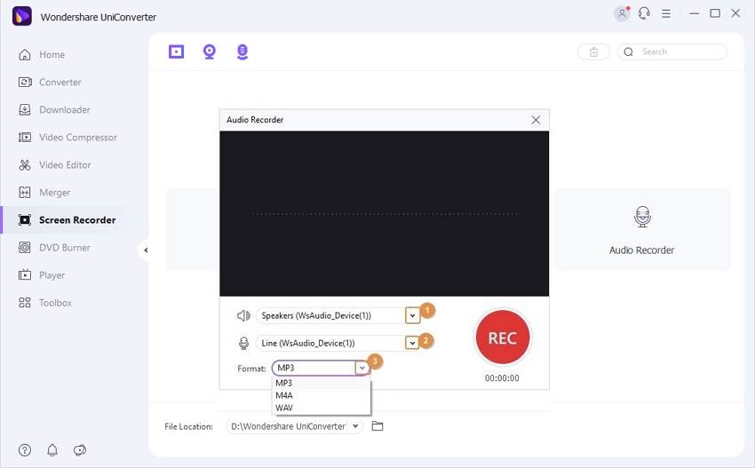 edit preferences on uniconverter acapella recorder