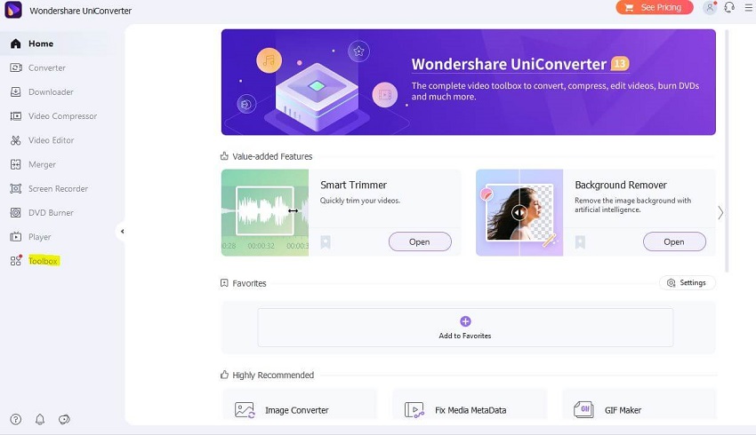 wondershare uniconverter toolbox