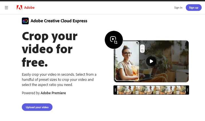 adobe creative cloud express online video crop without watermark