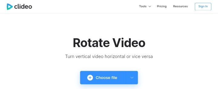 application de rotation vidéo en ligne clideo