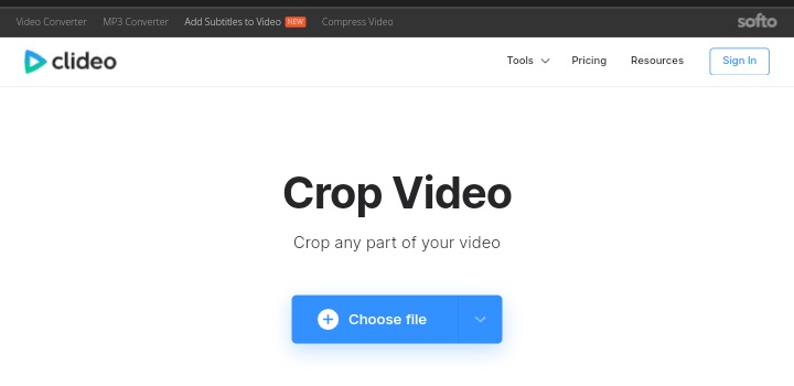 clideo video crop tool