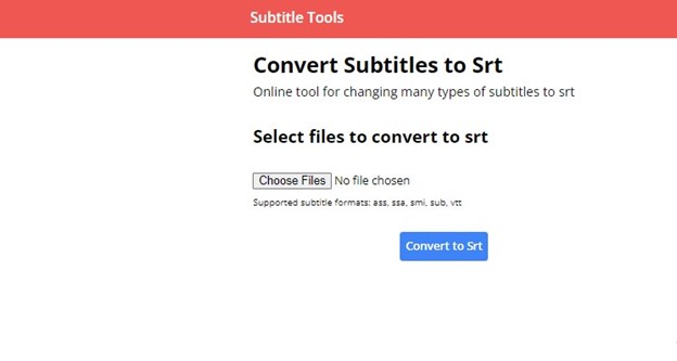 convert VTT subtitle file to SRT format in Subtitle Tool