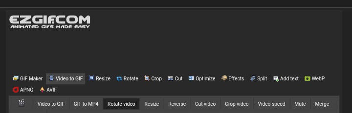 application ezgif video rotator