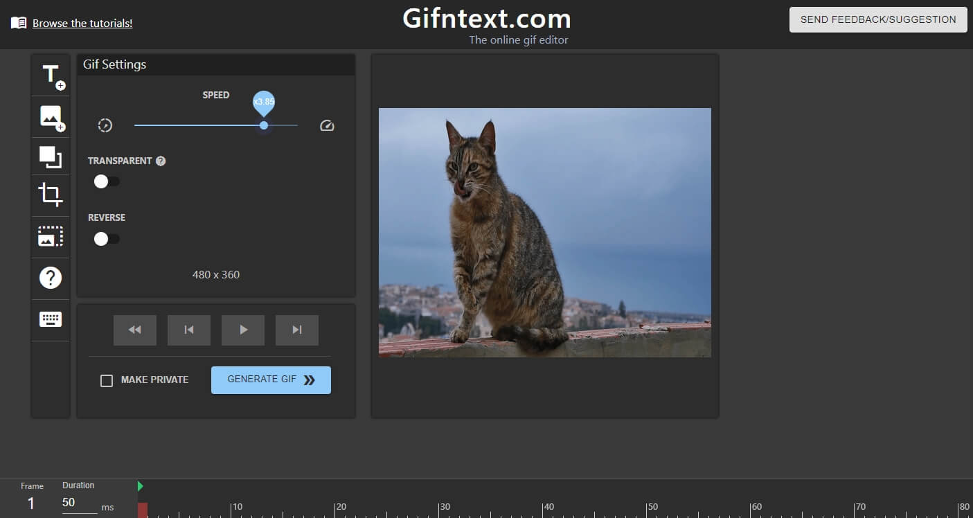 change gif speed in Gifntext