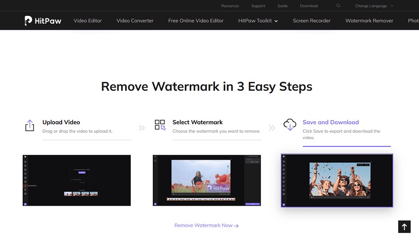 hitpaw video watermark remover online