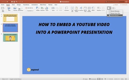 how to ember a youtube video into a powerpoint presentation