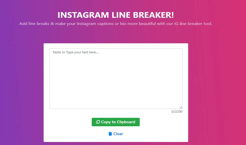 Instagram line breaker