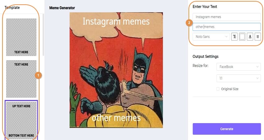 edit meme text for instagram