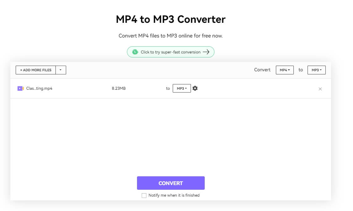 extract mp3  from mp4 video with Media.io -  convert