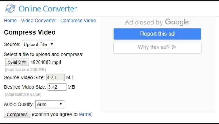 online converter compresor de video sin marca de agua