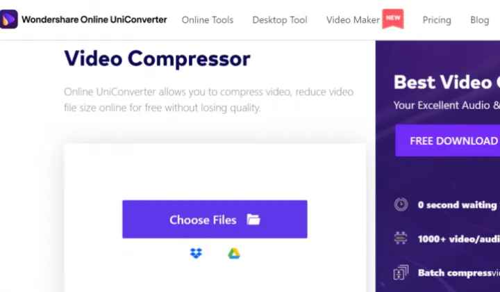 choose video files to compress on media.io