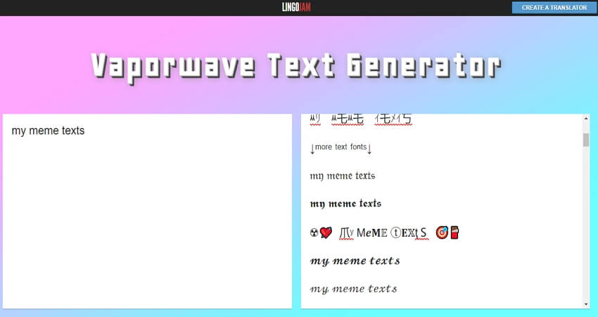 meme text generator Vaporwave