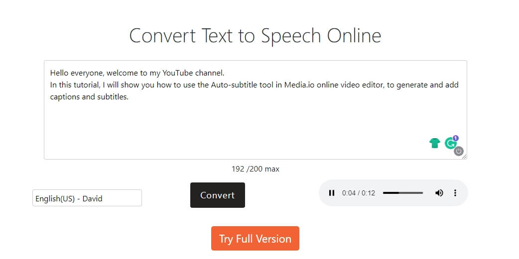 Notevibes text to speech converter