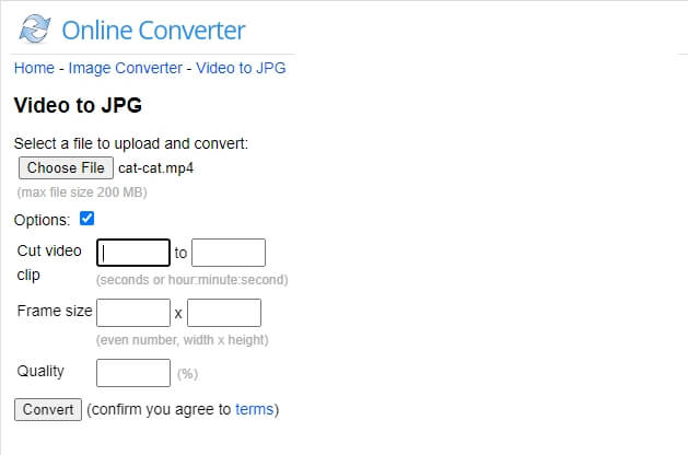 convert video to images with Online Converter