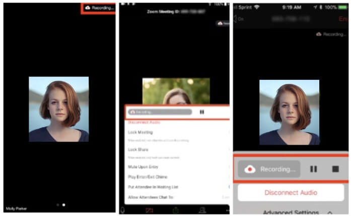 record zoom meeting to cloud on iPhone and Android