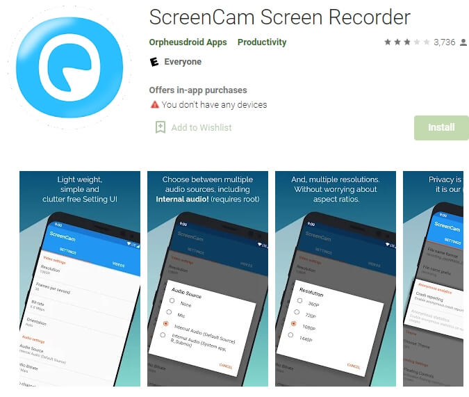 record zoom meeting on Android with ScreenCam Screen Recorder
