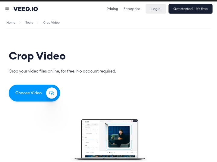 veed.io : recoupeur de vidéos en ligne