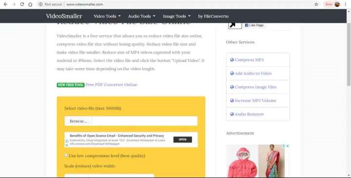 videosmaller free online video compressor without watermark