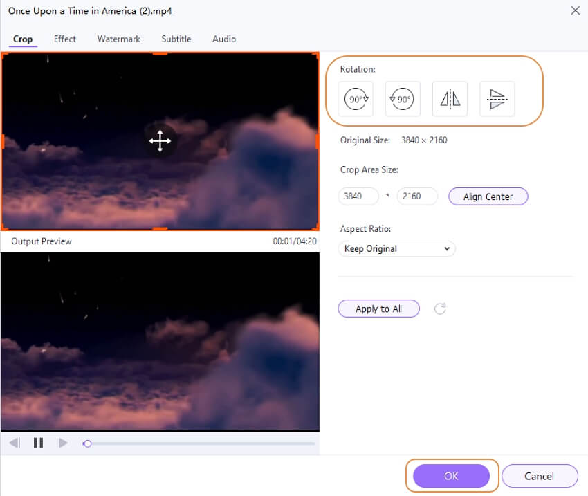 faire pivoter une vidéo sur uniconverter desktop software