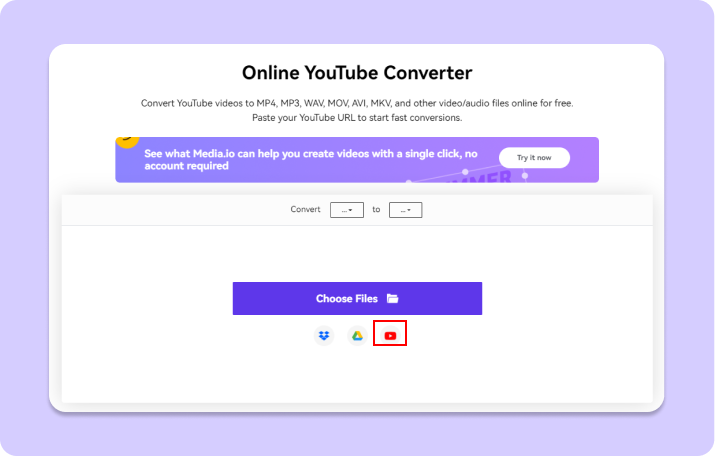 visit YouTube to mp3 converter online