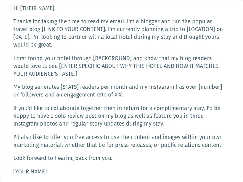 Micro Influencer Email Template To Brands