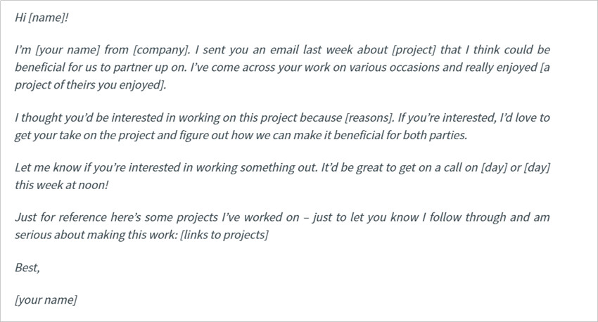 Most Helpful Collaboration Pitch Email Templates - The Follow-Up Pitch