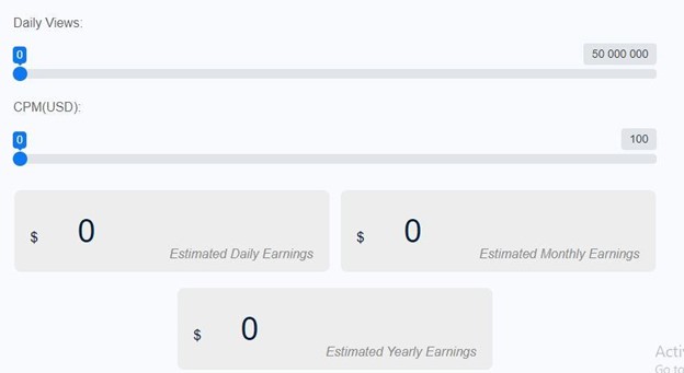 Money Calculator,  Estimated Earnings Tool