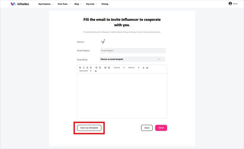 How to Request for Collaboration in Email  - Save as Template