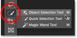 clicking object selection tool