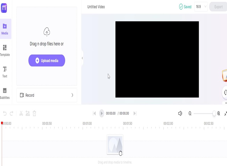 Interface de l'éditeur vidéo media.io