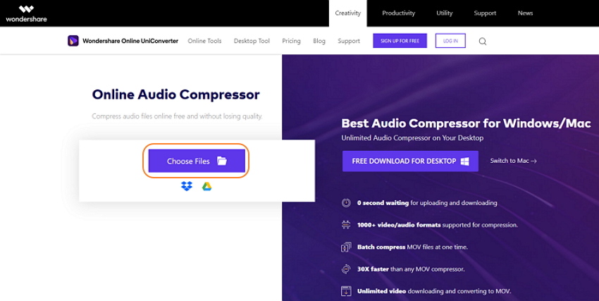 wondershare-online-uniconverter-audio-compressor-2