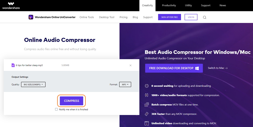 wondershare-online-uniconverter-audio-compressor-3