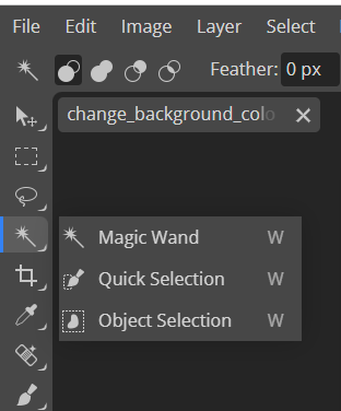 selecting magic wand tool