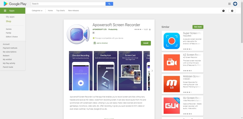 Apowersoft screen recorder youtube music