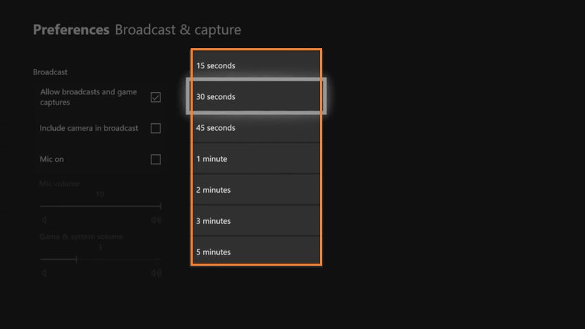 Set the Record Duration in Xbox Built-in Capture Feature