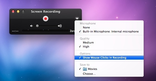 Clich the Same Record Button to Stop the Record in QuickTime
