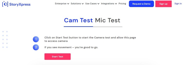 storyxpress cam test