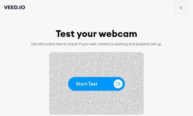 test your webcam with veed.io