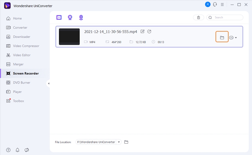 View the Recorded Video Call in UniConverer Finished Tab
