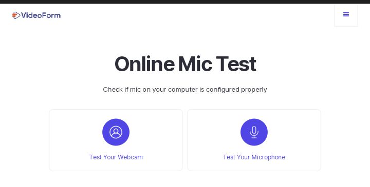 videoform online mic test