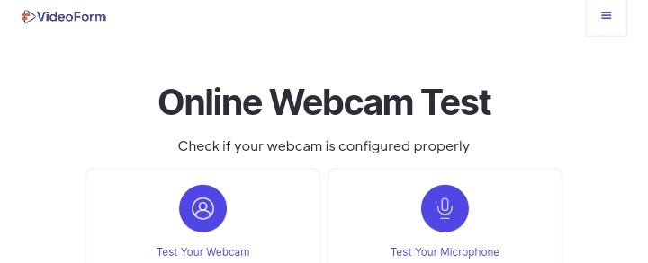videoform online webcam test