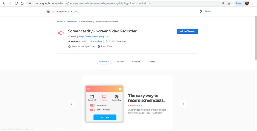 screencastify screen video recorder